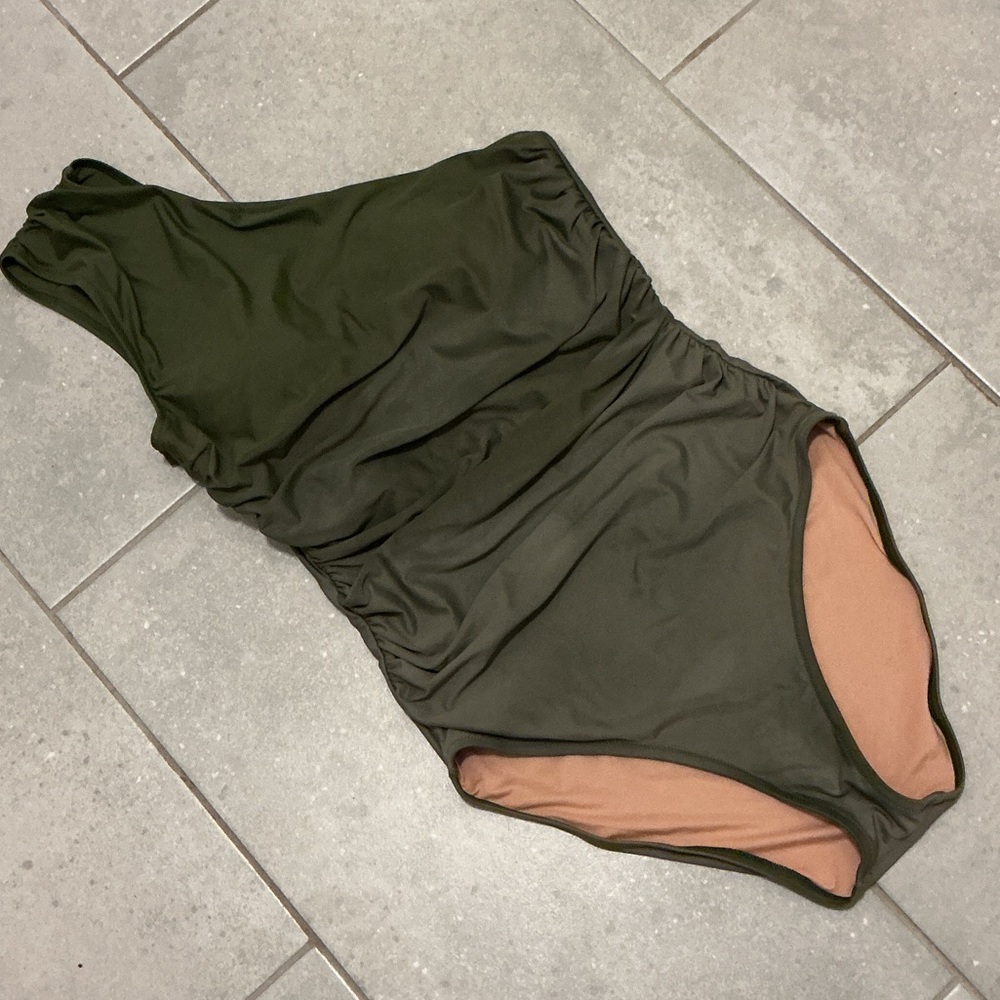 J. Crew Olive Green One-Piece Swimsuit